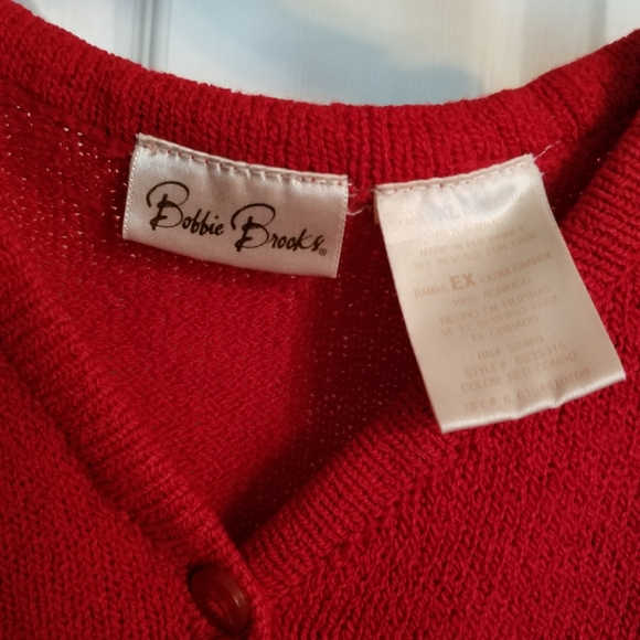 Bobbie Brooks nautical style short sleeve button up womens sweater - Picture 4 of 4